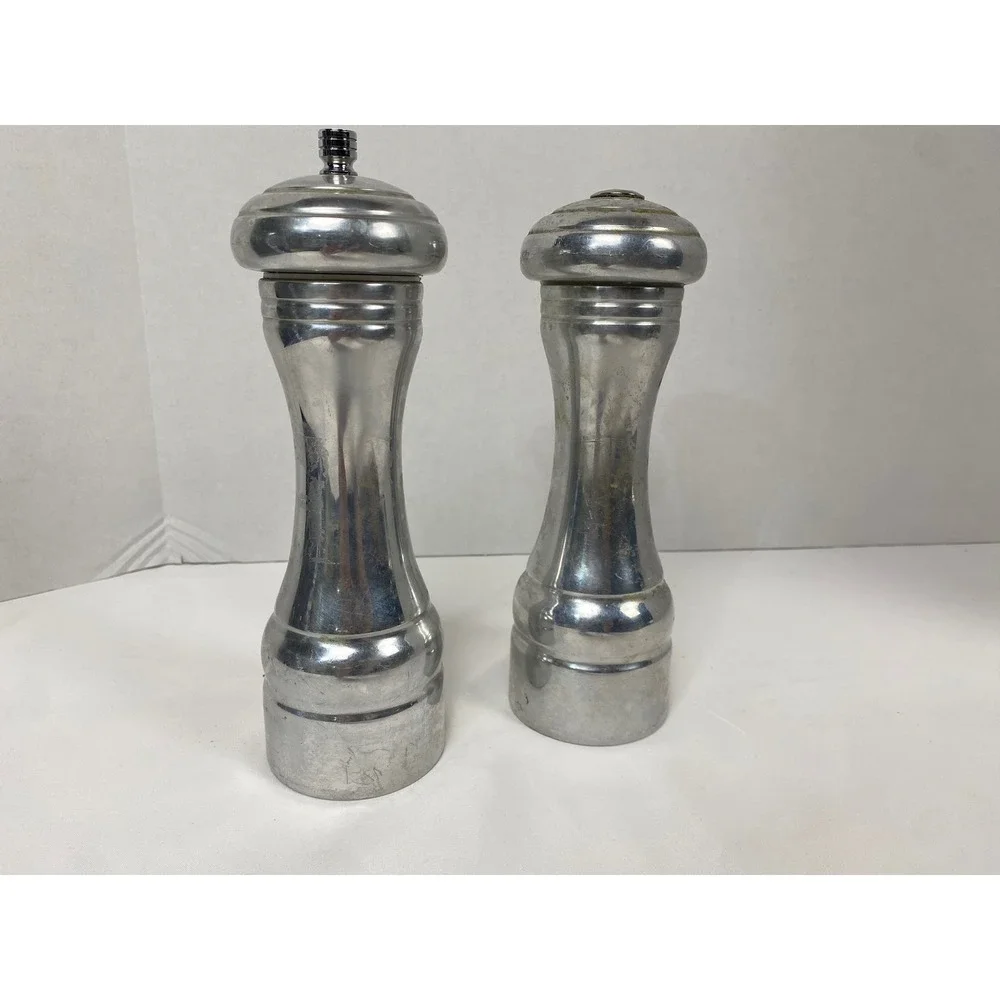 Olde Thompson Salt and‎ Pepper Shaker Set Silver Chrome Made in USA 8 Inch